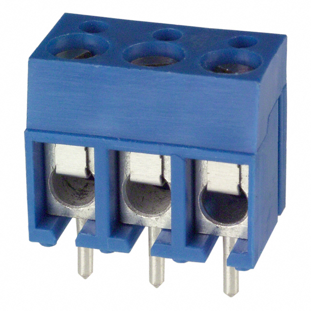 3 Position Wire to Board Terminal Block Horizontal with Board 0.200 (5.08mm) Through Hole